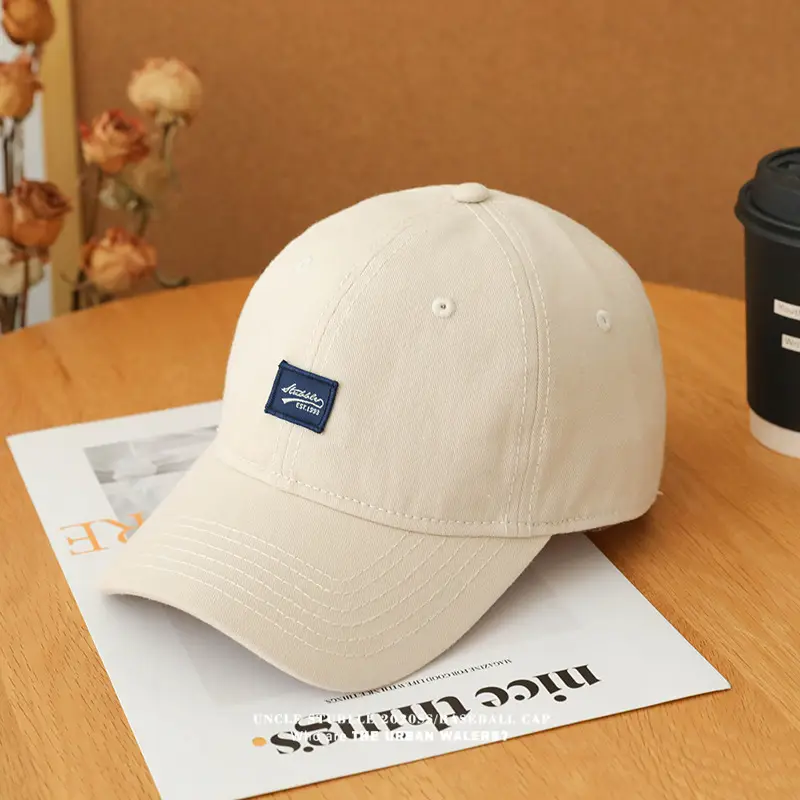 Men's Beige Baseball Cap with Wide Brim — feature 2