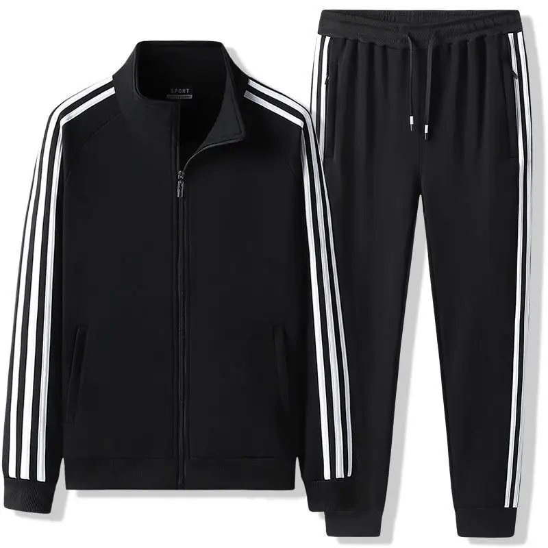 Men Red Track Pants with 3 Stripes Long Sleeve — feature 15