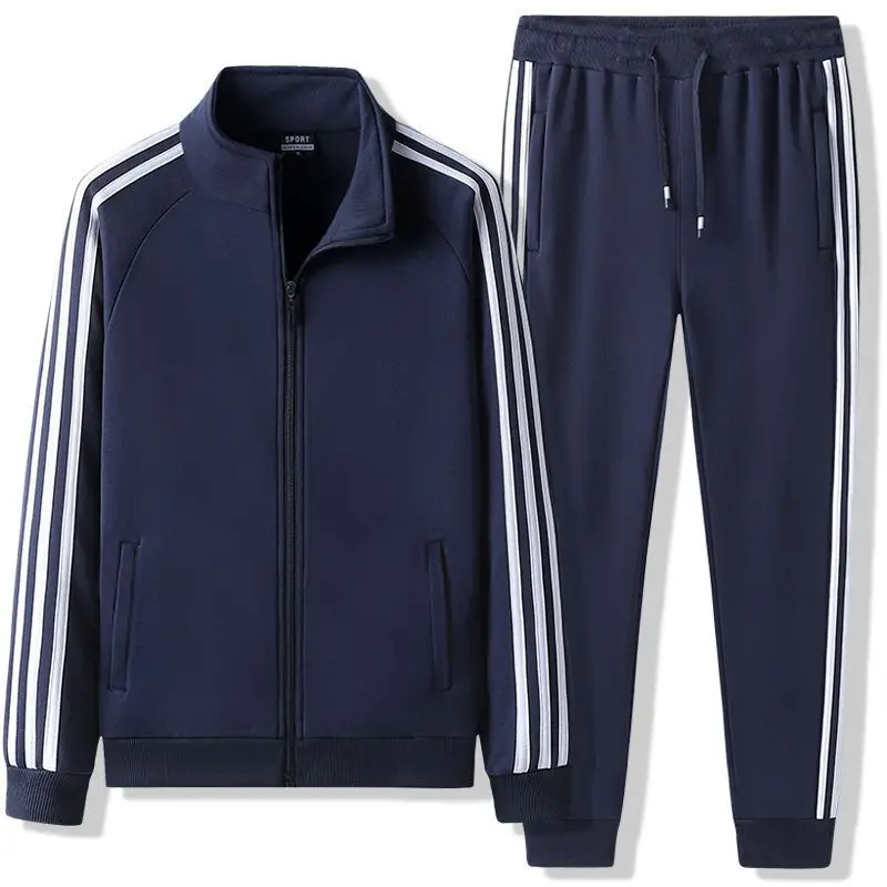 Men Red Track Pants with 3 Stripes Long Sleeve — feature 16
