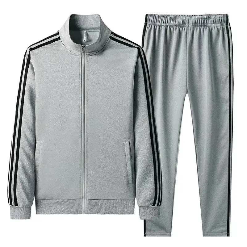 Men Red Track Pants with 3 Stripes Long Sleeve - Image 18