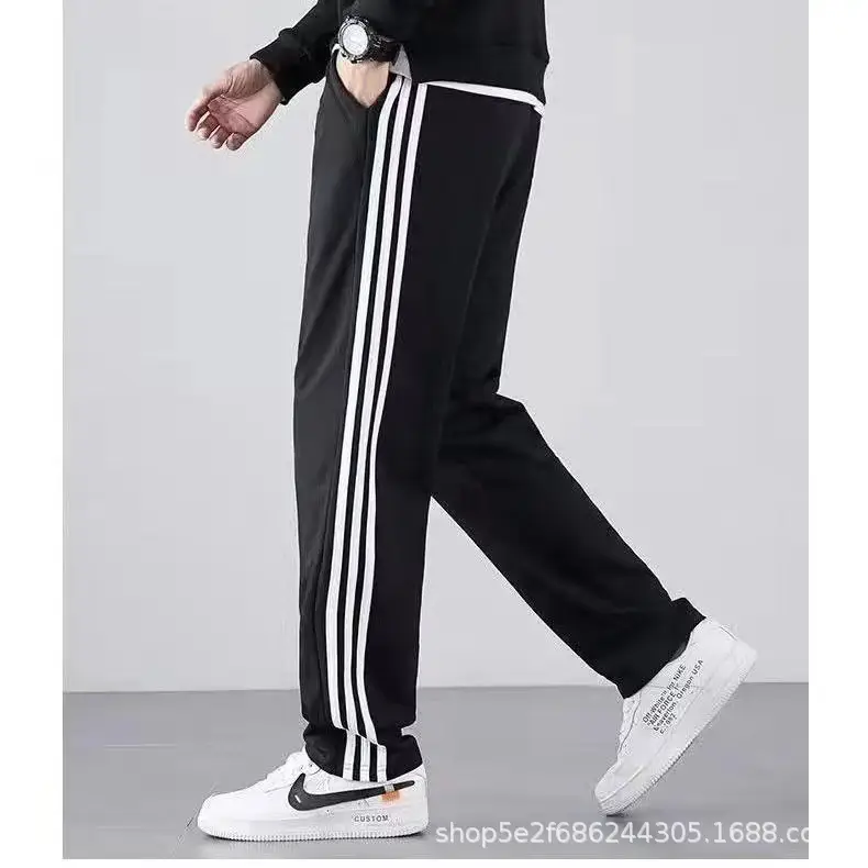 Men Red Track Pants with 3 Stripes Long Sleeve - Image 8