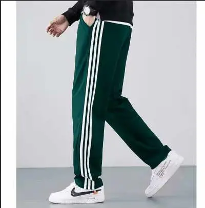Men Red Track Pants with 3 Stripes Long Sleeve - Image 9