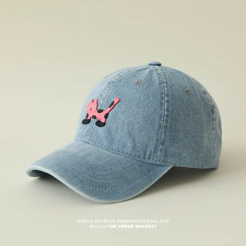 Blue Korean Ins Denim Cat Cap with Widened Brim — feature 7