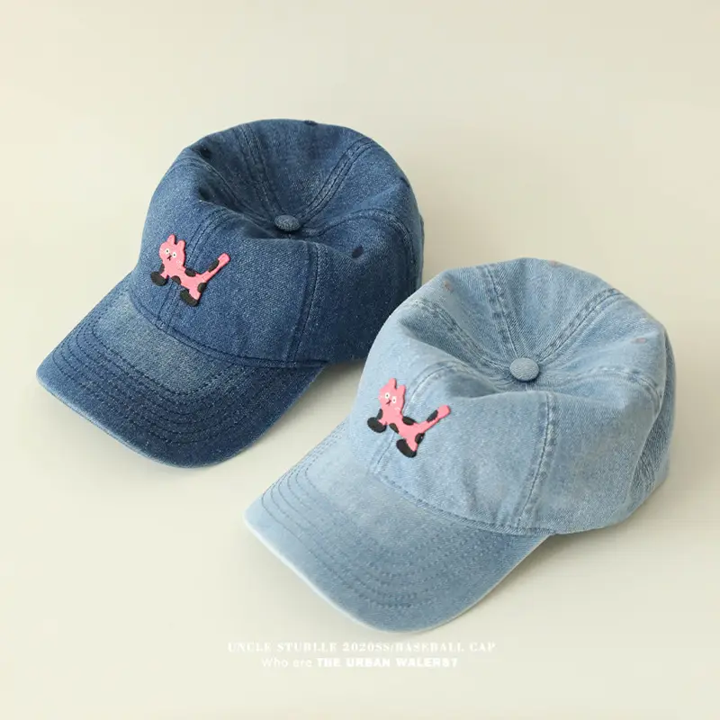 Blue Korean Ins Denim Cat Cap with Widened Brim — feature 9