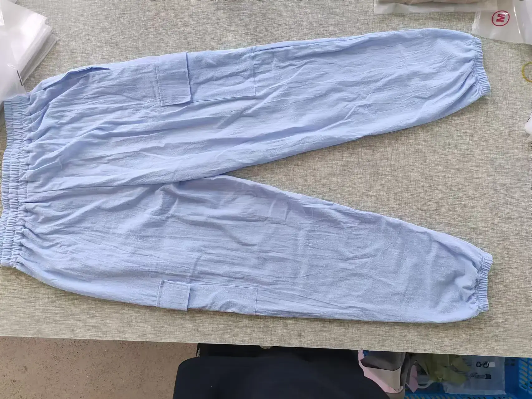 Men's Gray Drawstring Multi-Pocket Wide Tube Pants — feature 15