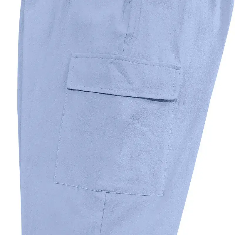 Men's Gray Drawstring Multi-Pocket Wide Tube Pants — feature 19