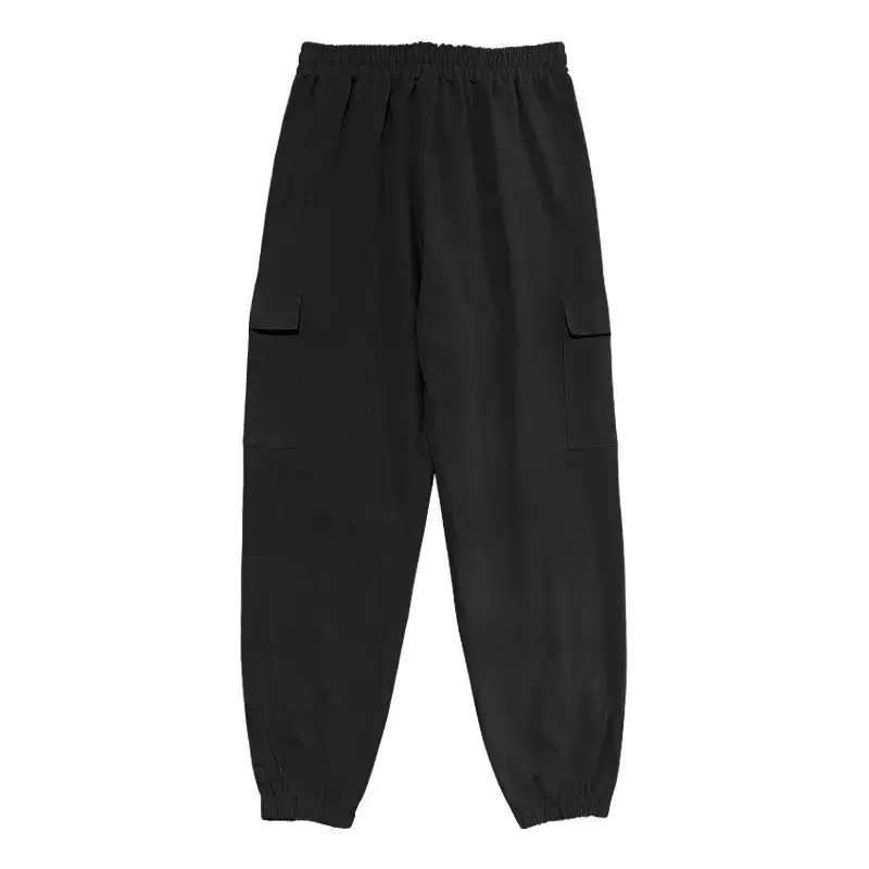 Men's Gray Drawstring Multi-Pocket Wide Tube Pants — feature 49