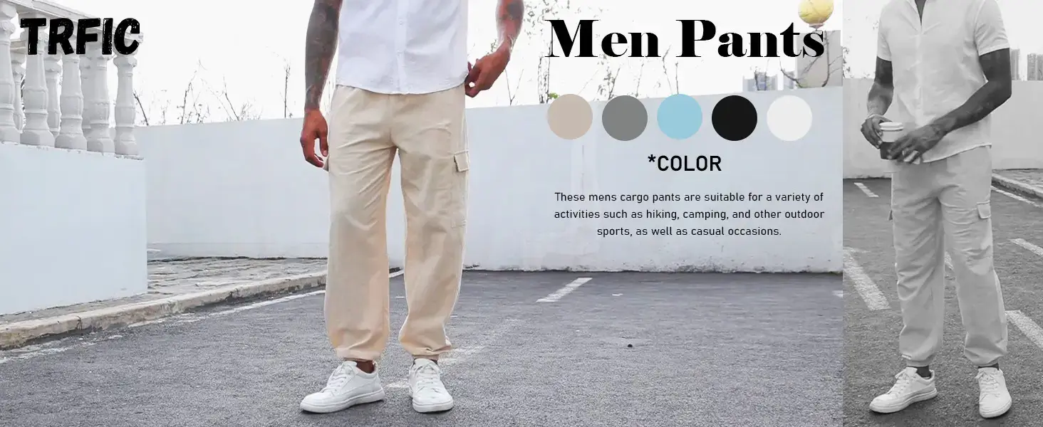 Men's Gray Drawstring Multi-Pocket Wide Tube Pants — feature 7