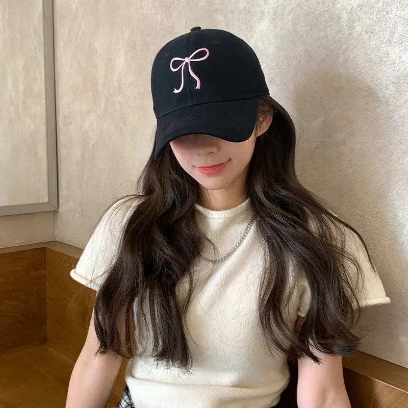 Light Green Bow Embroidered Women's Cap