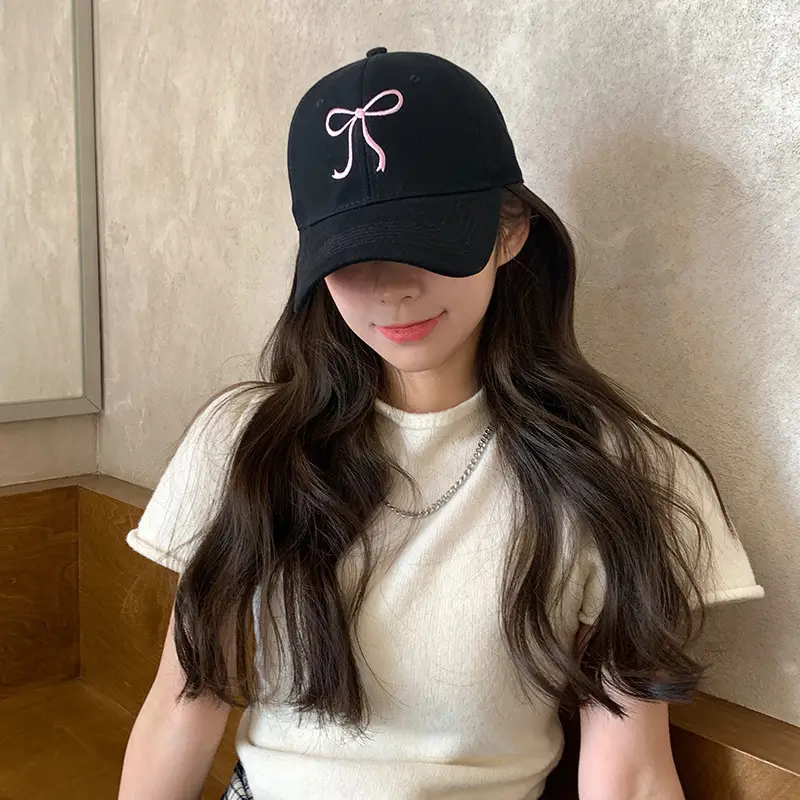 Light Green Bow Embroidered Women's Cap