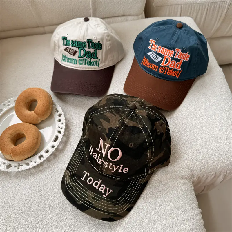 American Style Retro Washed Cap Men Women Street English Embroidery - Image 3