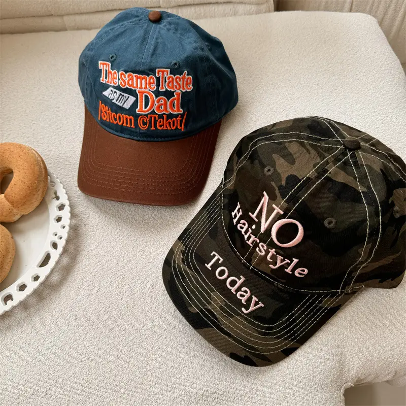 American Style Retro Washed Cap Men Women Street English Embroidery - Image 5