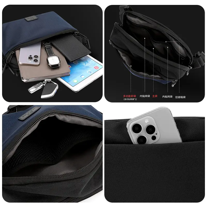 Black Casual Riding Satchel Waist Bag Travel Bag