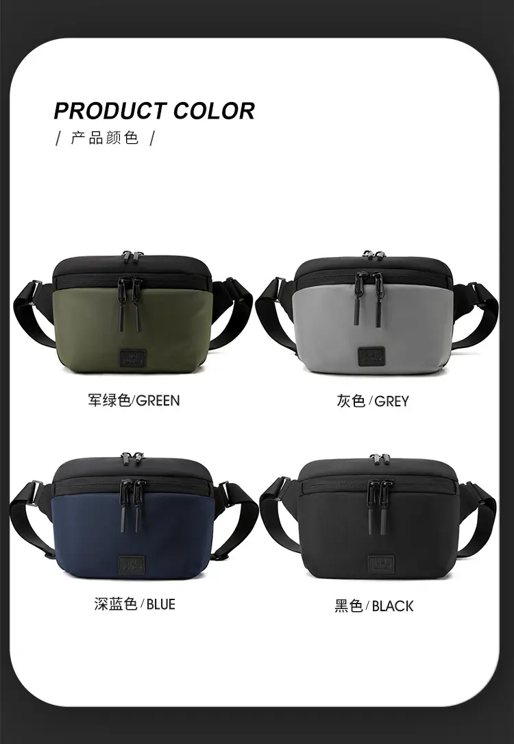 Black Casual Riding Satchel Waist Bag Travel Bag — feature 14