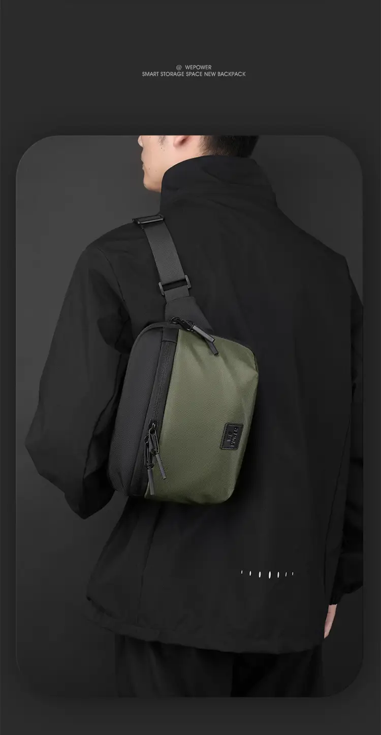 Black Casual Riding Satchel Waist Bag Travel Bag — feature 15