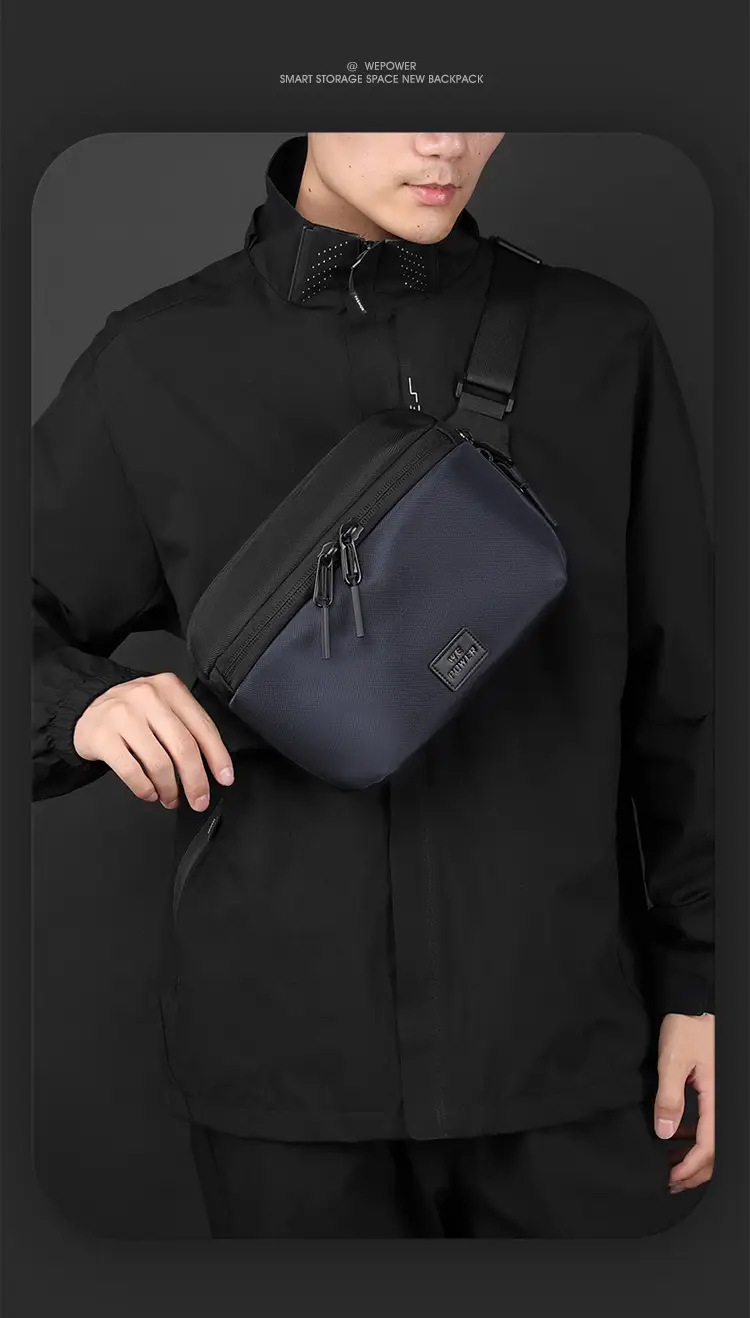 Black Casual Riding Satchel Waist Bag Travel Bag — feature 16