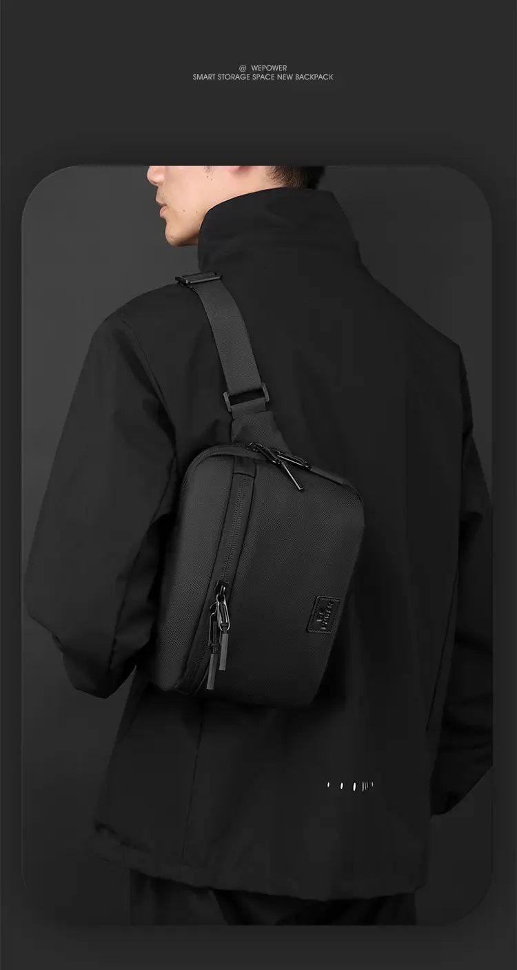 Black Casual Riding Satchel Waist Bag Travel Bag — feature 17