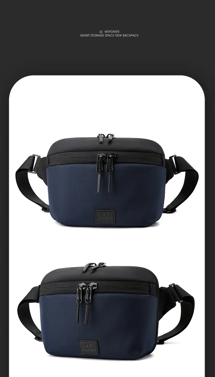 Black Casual Riding Satchel Waist Bag Travel Bag — feature 23