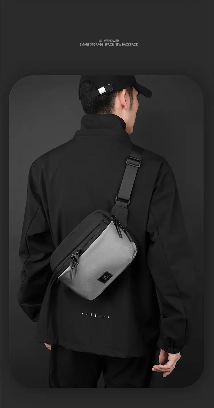 Black Casual Riding Satchel Waist Bag Travel Bag — feature 5
