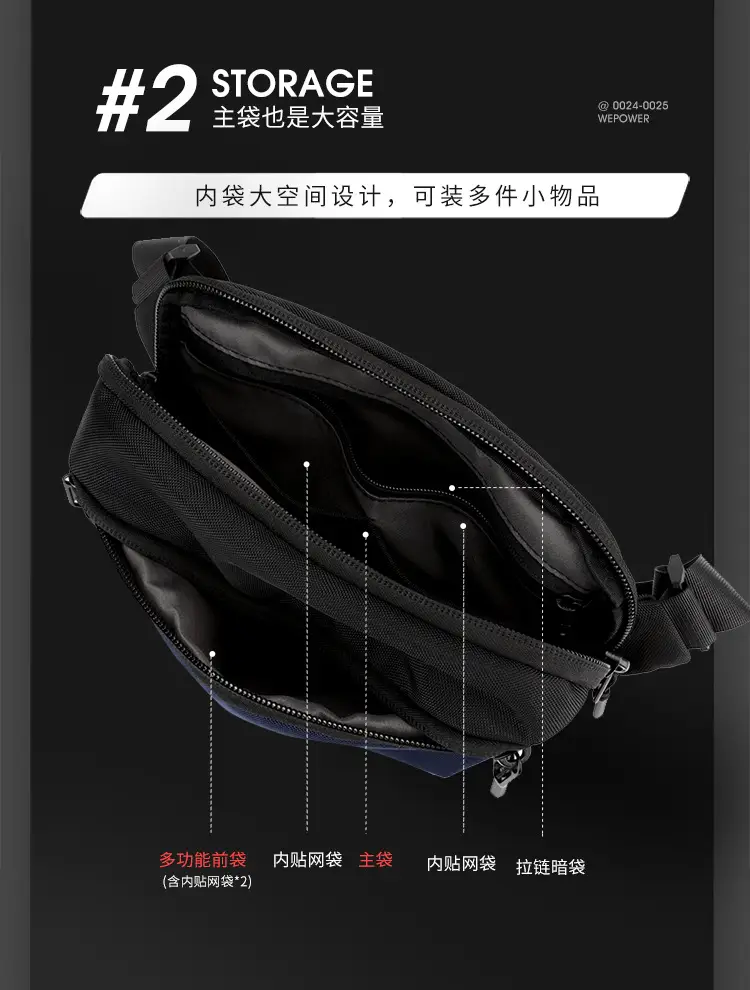 Black Casual Riding Satchel Waist Bag Travel Bag — feature 8