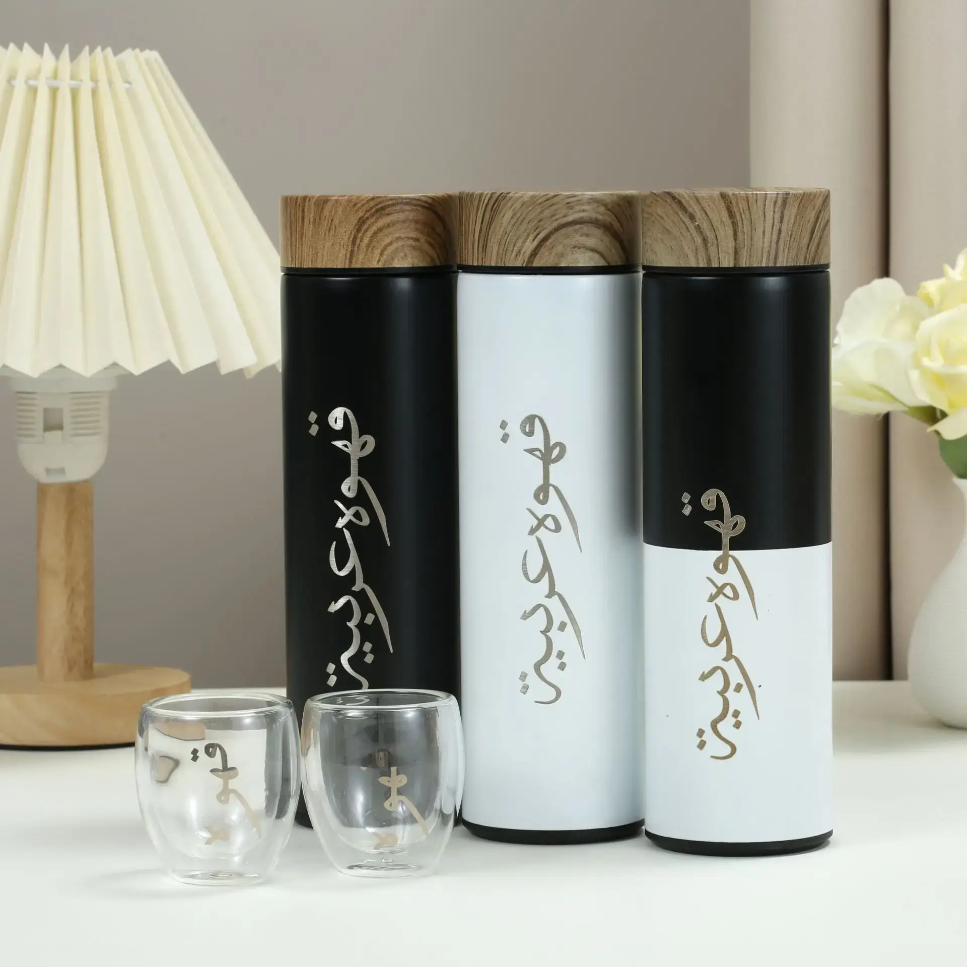 Muslim Arabic 304 Stainless Steel Double Layer Thermos Glass Cup Gift Box - Image 4
