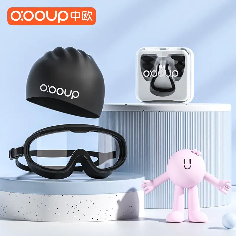 Swimming Goggles Myopia HD Anti-fog Waterproof Men's and Women's Large Frame Diving Swimming Glasses Children's Goggles Swimming Cap suit