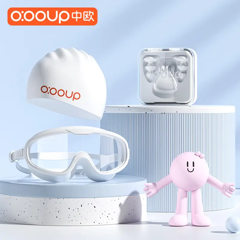 Swimming Goggles Myopia HD Anti-fog Waterproof Men's and Women's Large Frame Diving Swimming Glasses Children's Goggles Swimming Cap suit