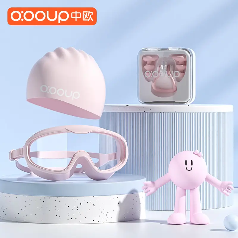 Swimming Goggles Myopia HD Anti-fog Waterproof Men's and Women's Large Frame Diving Swimming Glasses Children's Goggles Swimming Cap suit