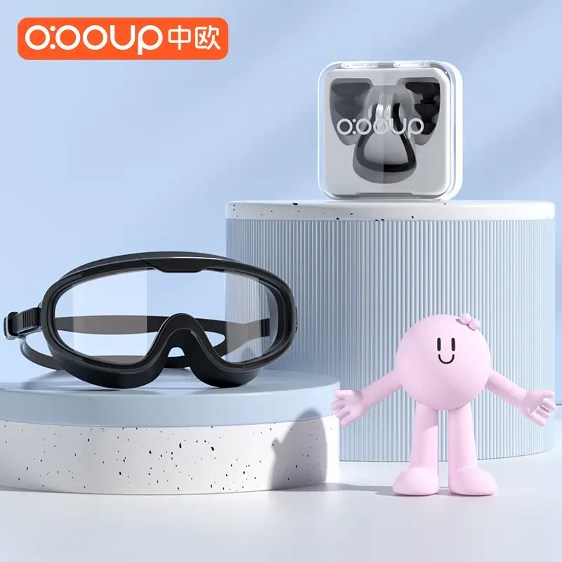 Swimming Goggles Myopia HD Anti-fog Waterproof Men's and Women's Large Frame Diving Swimming Glasses Children's Goggles Swimming Cap suit
