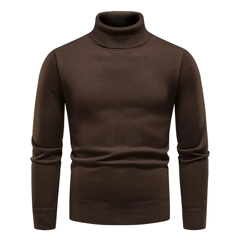 Men's Maroon Velvet Turtleneck Knitwear — feature 10