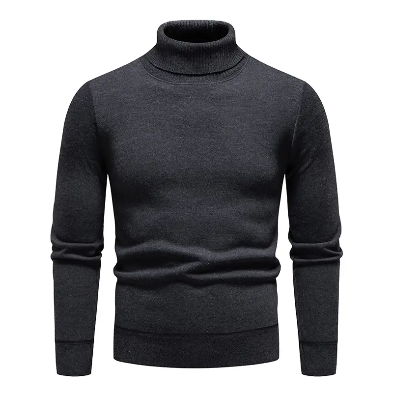 Men's Maroon Velvet Turtleneck Knitwear — feature 12
