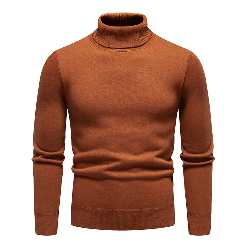 Men's Maroon Velvet Turtleneck Knitwear — feature 7