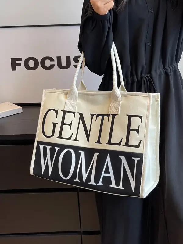 Women's Canvas Shoulder Bag "Gentle Woman" 2024 - Image 5