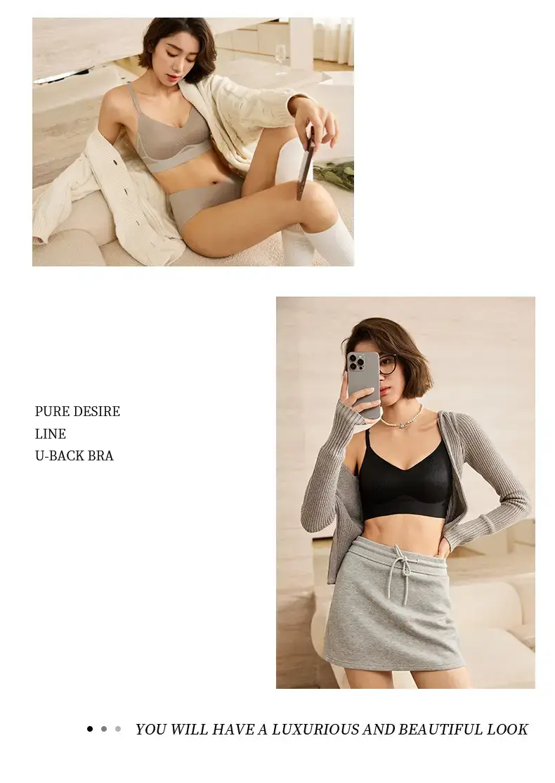 New French Lace Jacquard Underwear for Women Fixed Cup Seamless — feature 25