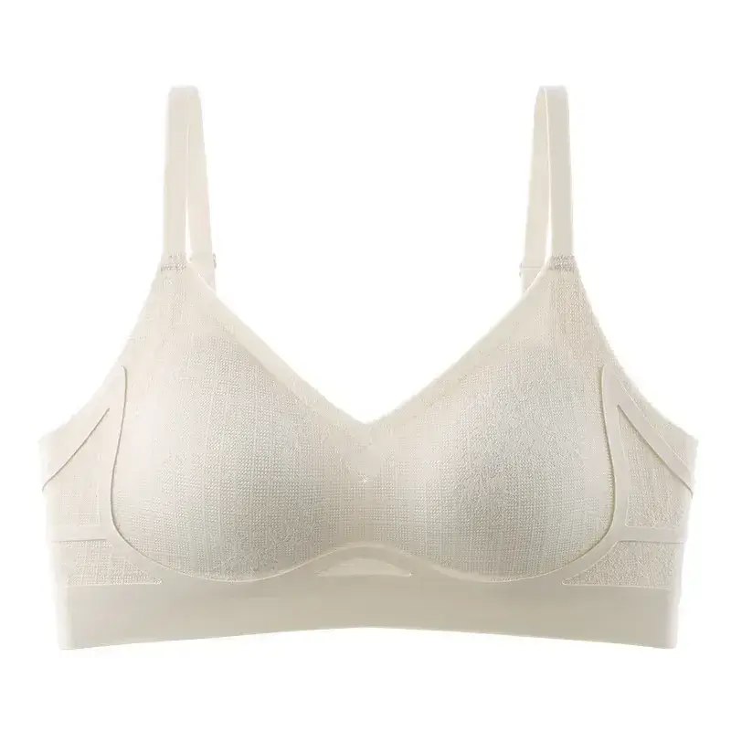 New French Lace Jacquard Underwear for Women Fixed Cup Seamless - Image 2