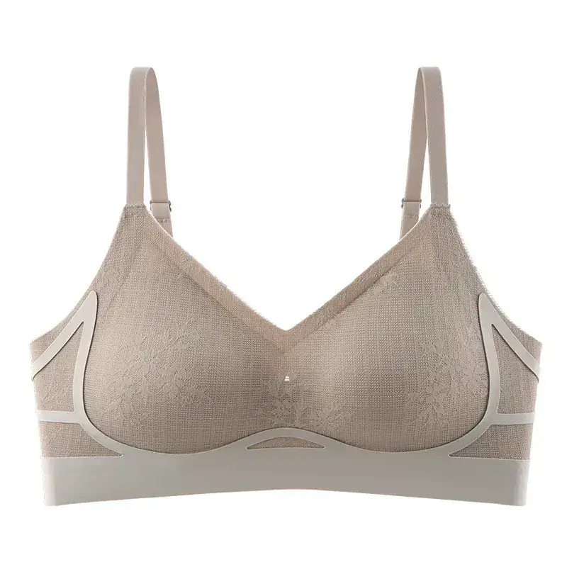 New French Lace Jacquard Underwear for Women Fixed Cup Seamless - Image 3