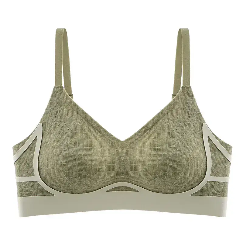 New French Lace Jacquard Underwear for Women Fixed Cup Seamless - Image 4