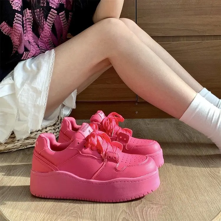 Women Yellow Platform Sneakers Casual 2024 - Image 6