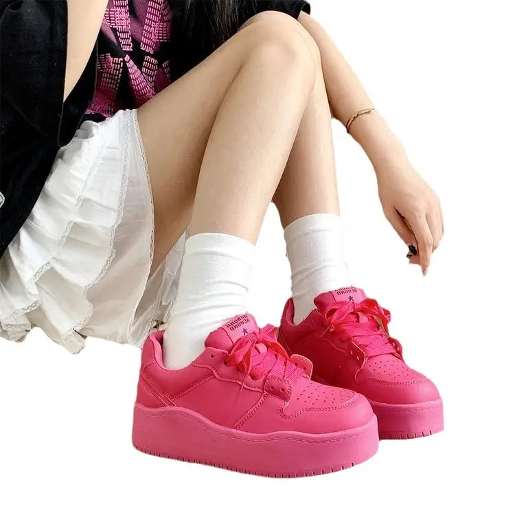 Women Yellow Platform Sneakers Casual 2024 - Image 7