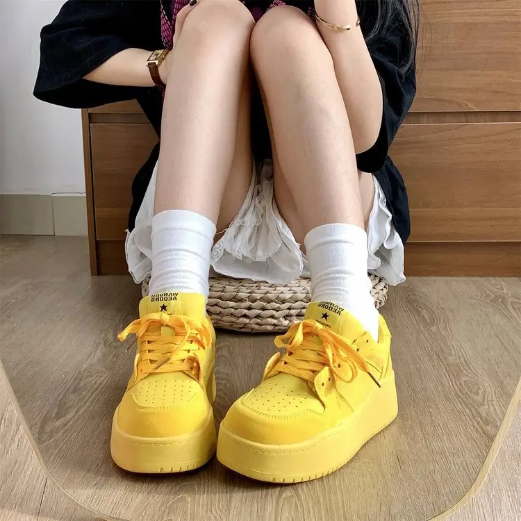 Women Yellow Platform Sneakers Casual 2024 — feature 5