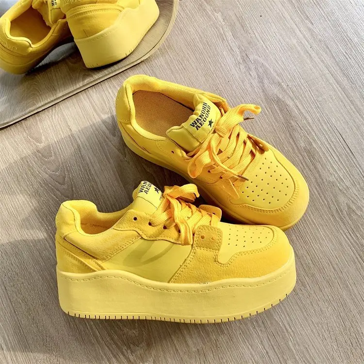 Women Yellow Platform Sneakers Casual 2024 — feature 8