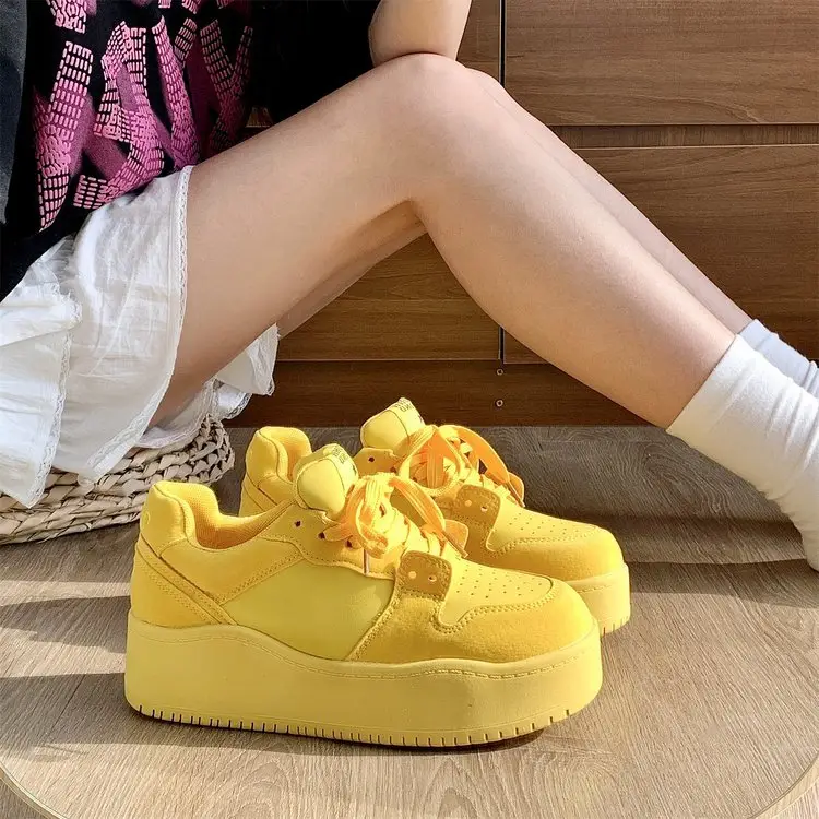 Women Yellow Platform Sneakers Casual 2024 — feature 9