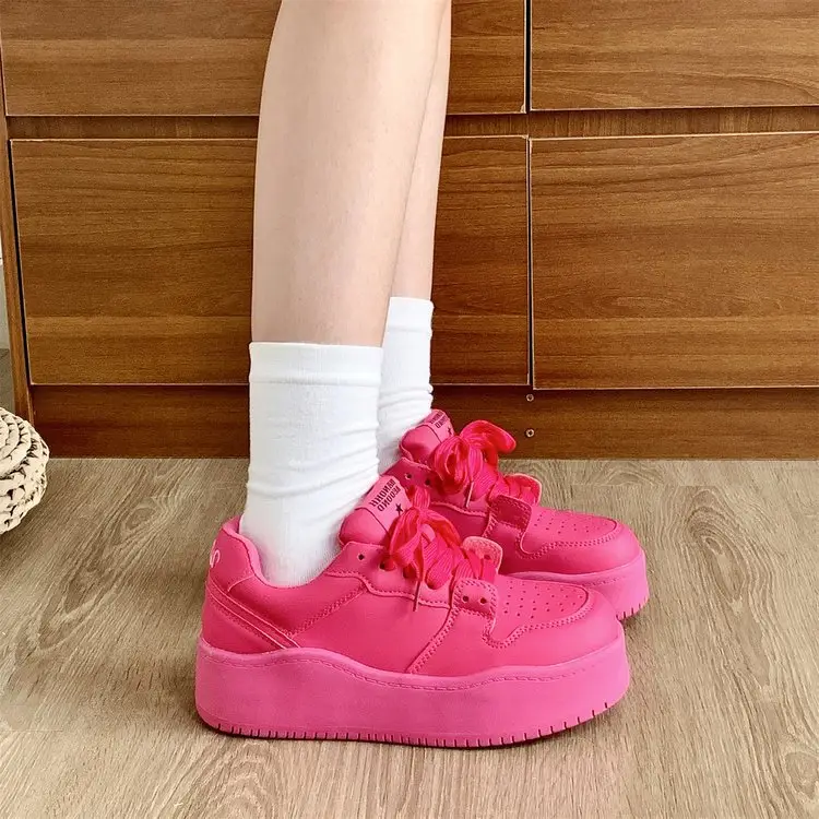 Women Yellow Platform Sneakers Casual 2024 - Image 2
