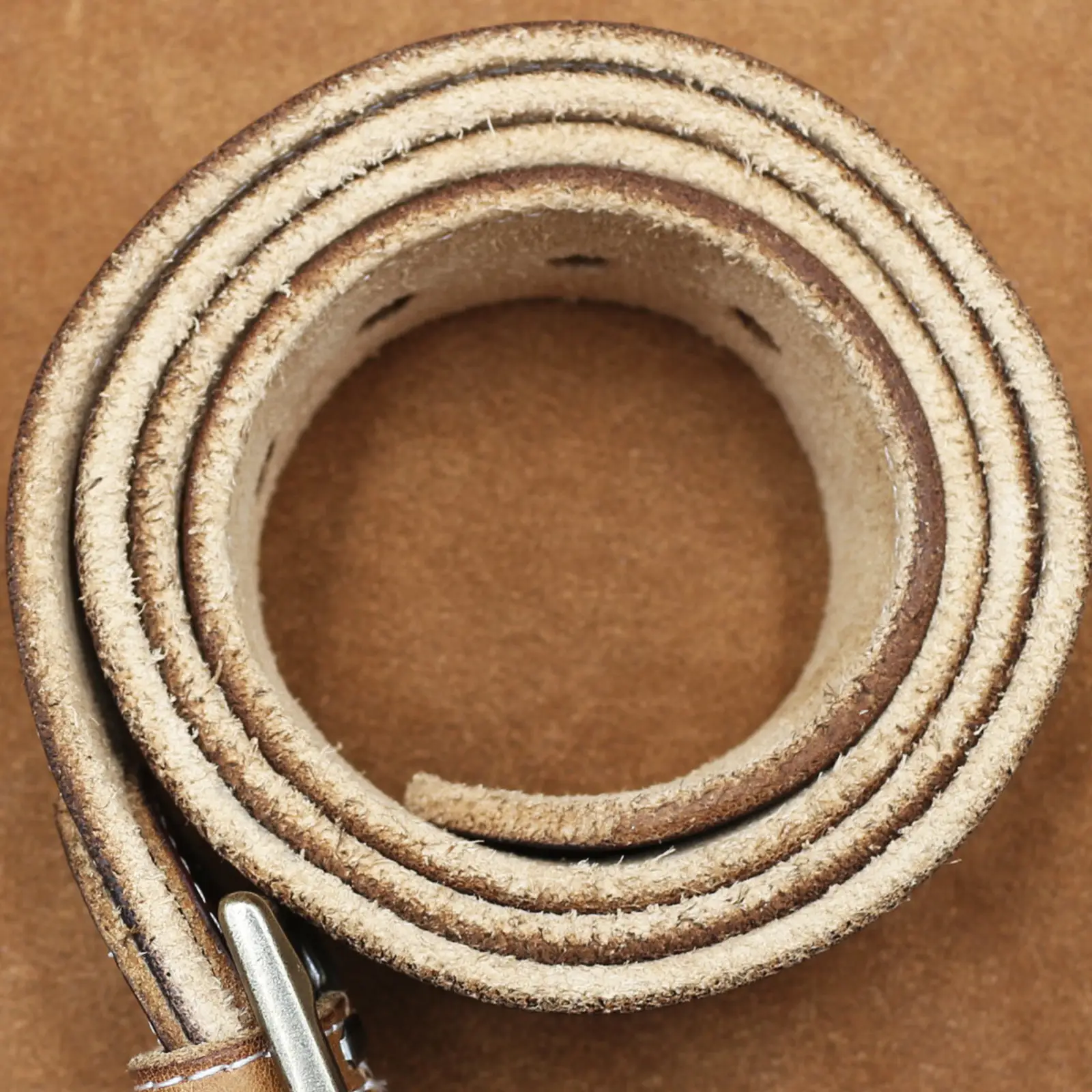 Vintage Brown Leather Belt with Silver Buckle for Men — feature 16