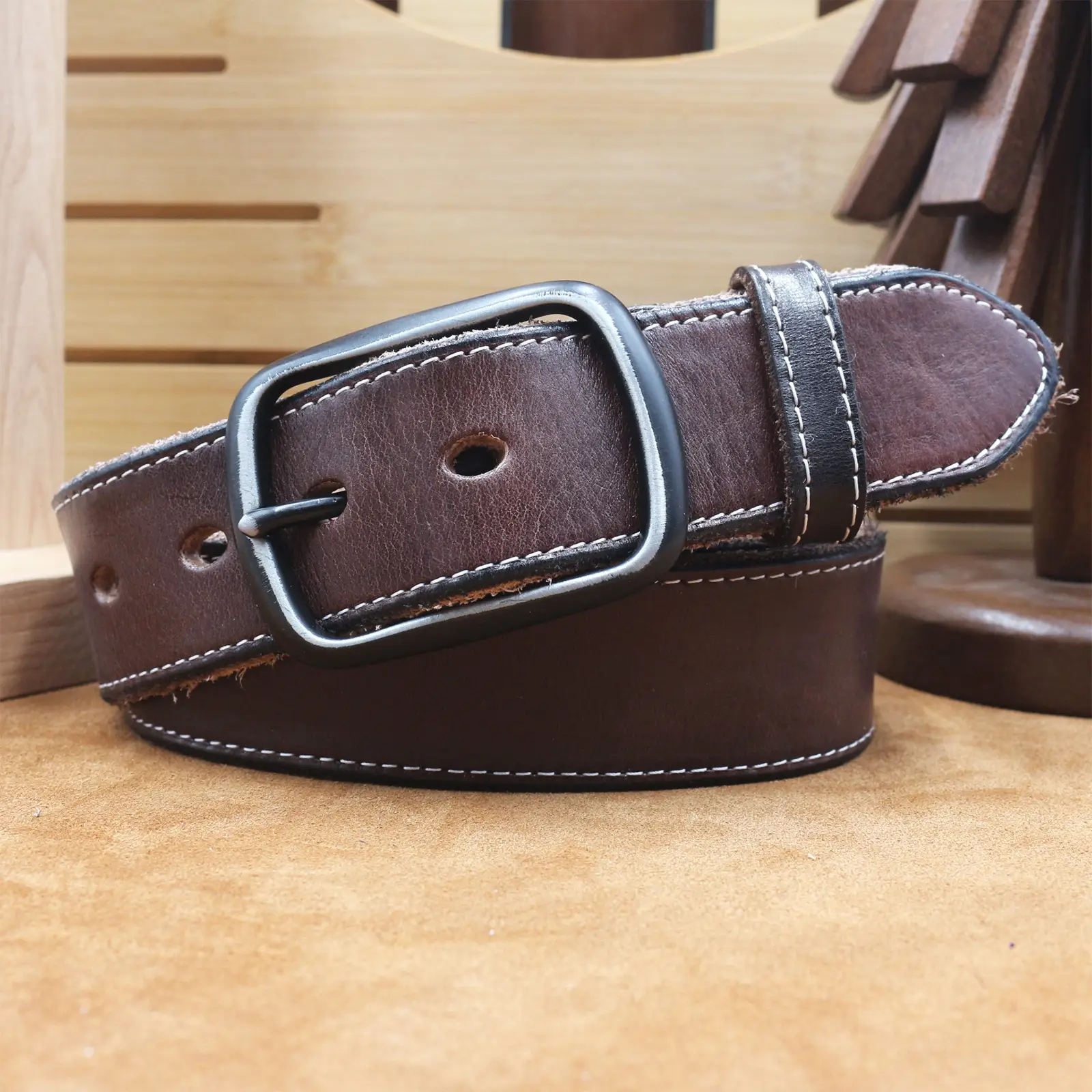 3.8CM Genuine Leather Belt for Men - Image 7