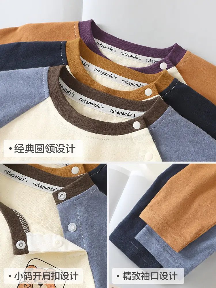 Baby Long Sleeve T-Shirt Cream Navy Spring Outfit - Image 7