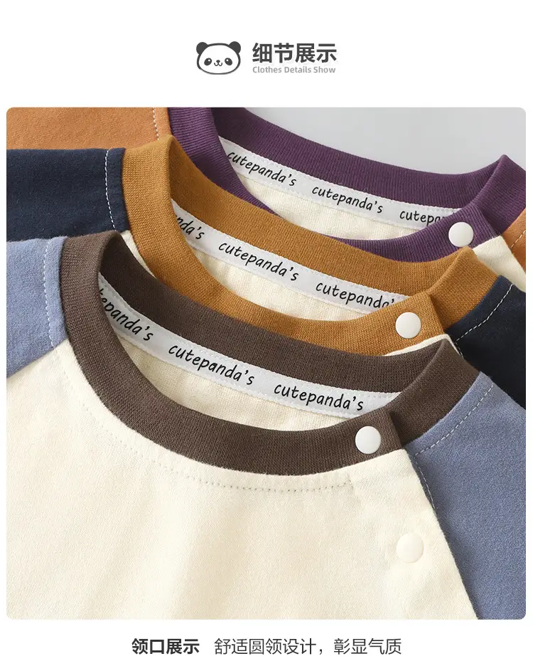 Baby Long Sleeve T-Shirt Cream Navy Spring Outfit — feature 10