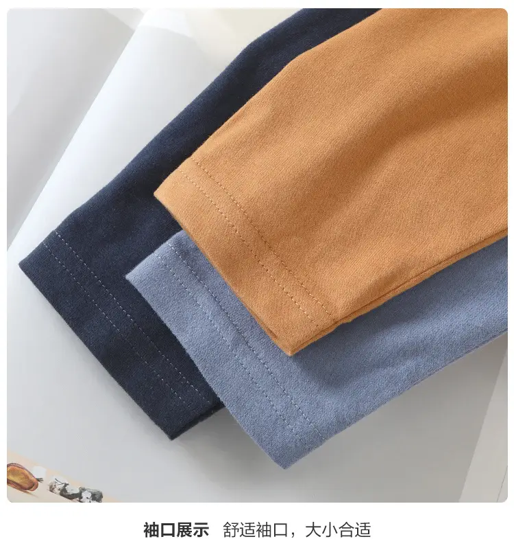 Baby Long Sleeve T-Shirt Cream Navy Spring Outfit — feature 12