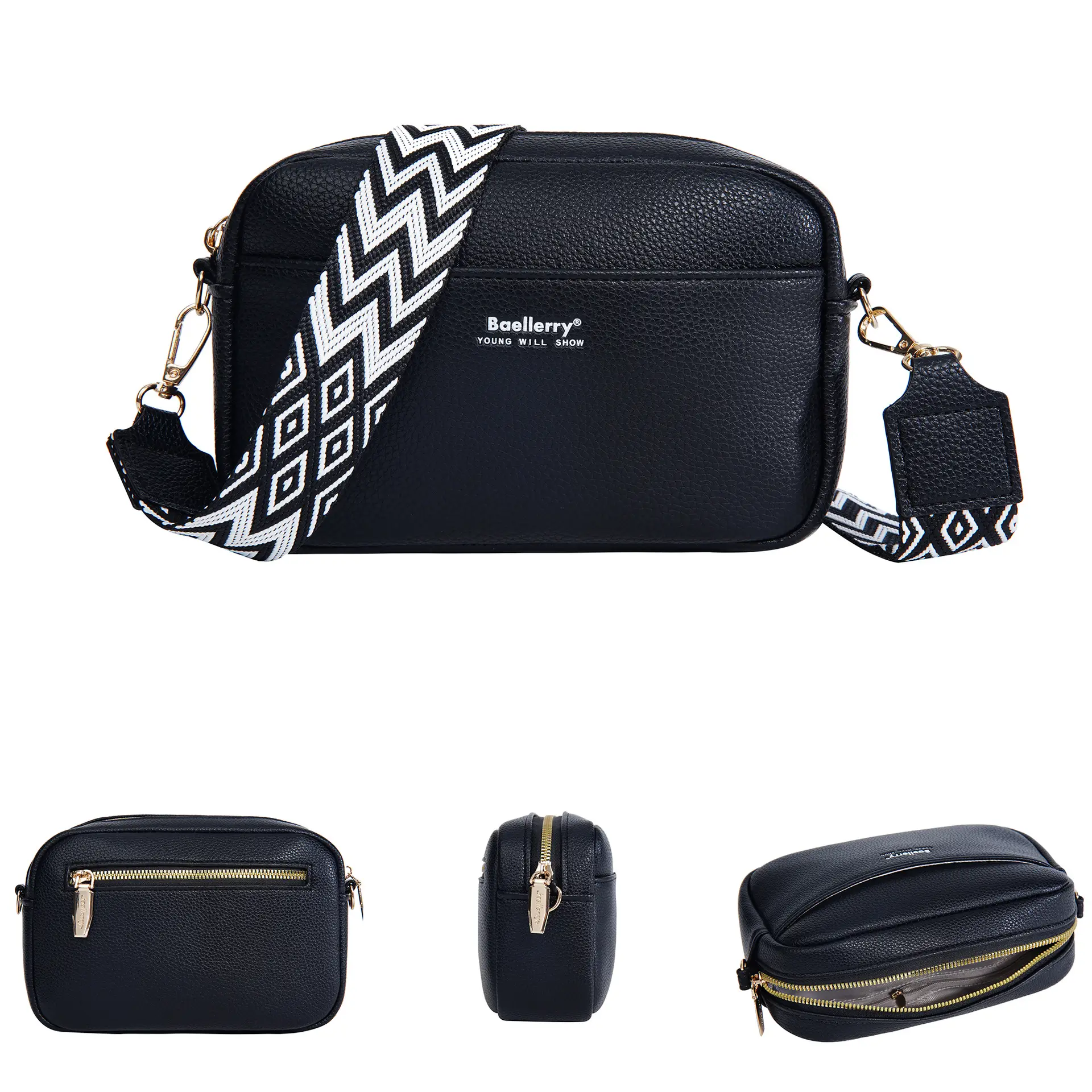 New Women's PU Crossbody Bag Large Capacity Zipper - Image 3