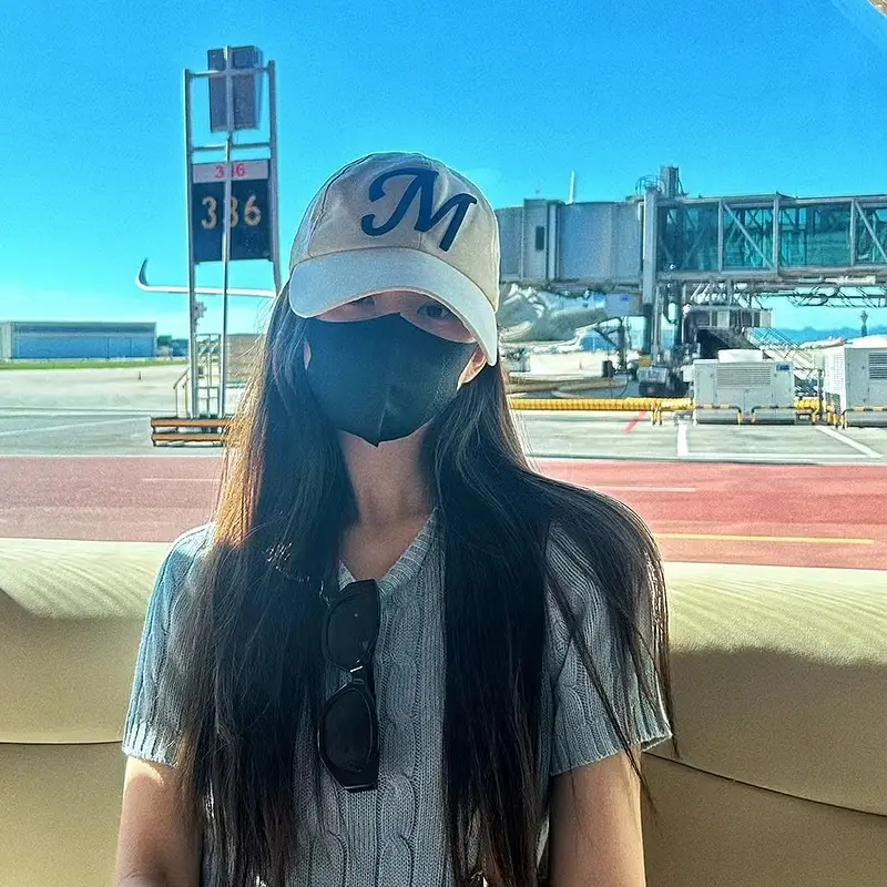 White M Letter Baseball Cap for Girls Boys Summer Casual - Image 8